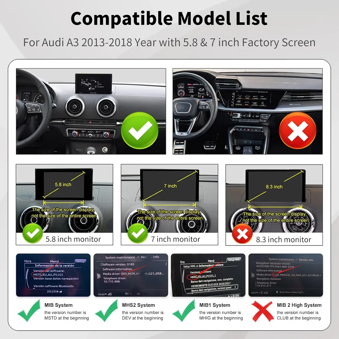 Road Top — Audi A3 8V 2013–2018 avec MIB / MHS2 / MIB1