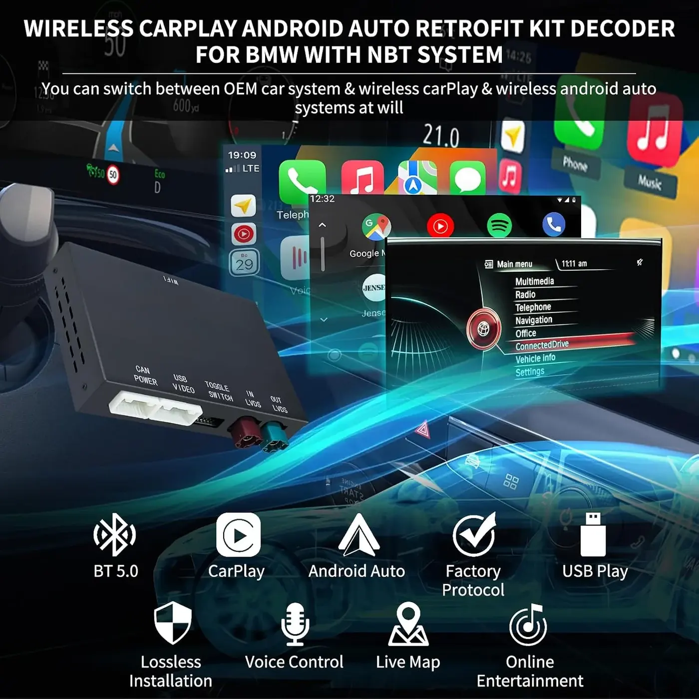 Geloo — MINI F56 2014–2016 avec NBT (exemple illustré)