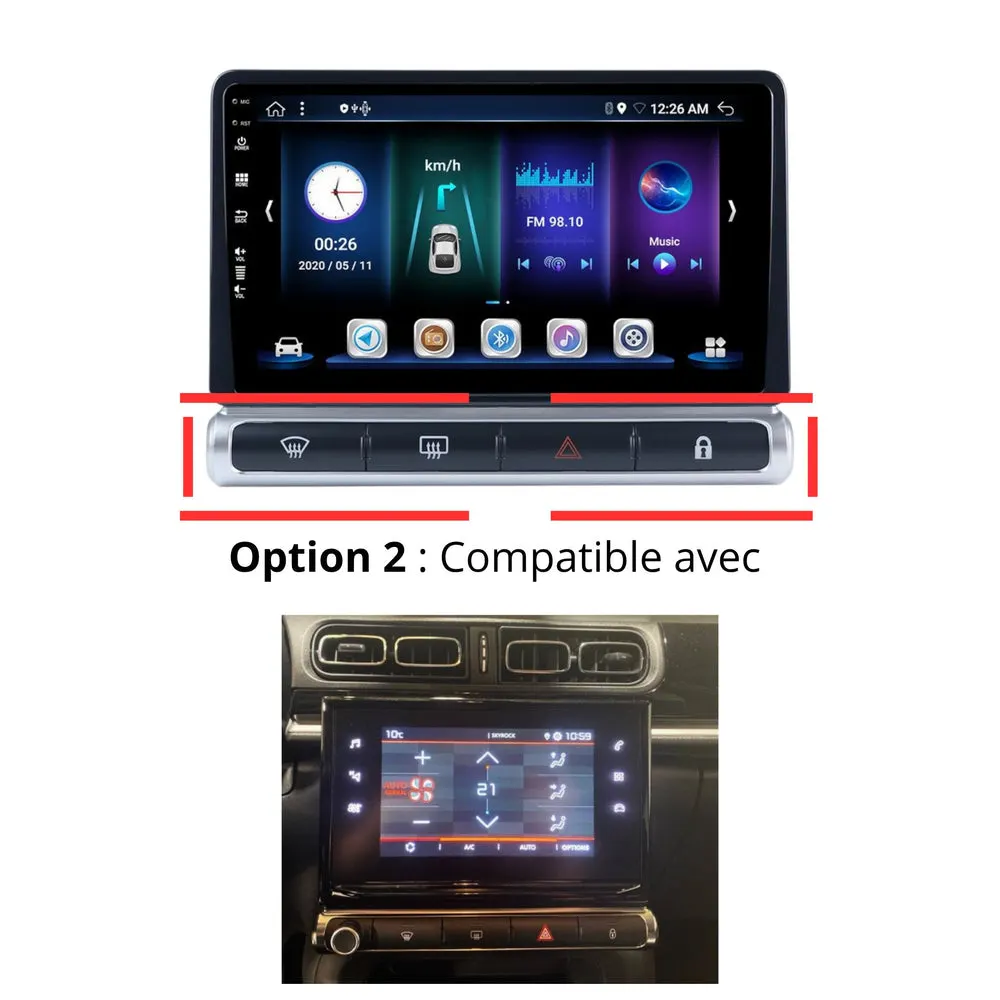 Autoradio Android 9″ pour Citroën C3 III (2016–2023) · vue 9