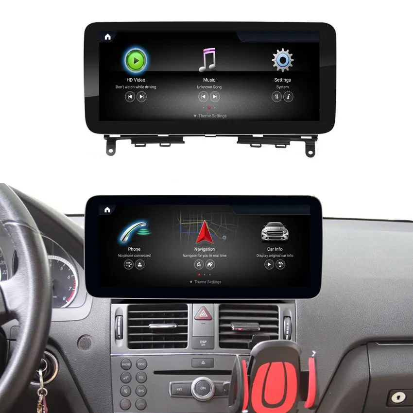 Écran Android 10,25″ pour Mercedes Classe C W204 (2007–2010) · vue 6