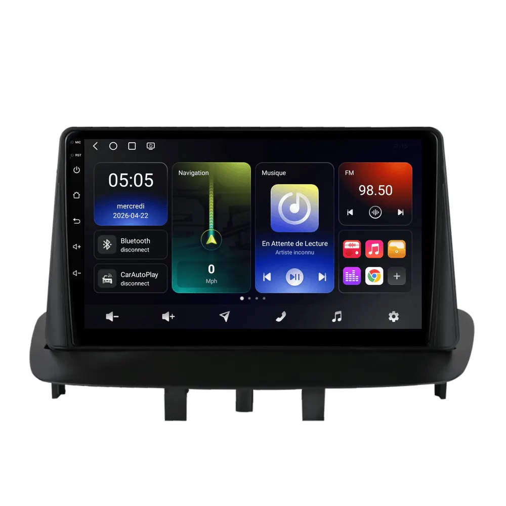 Autoradio Android 9″ pour Renault Mégane 3 (2008–2016) · vue 2