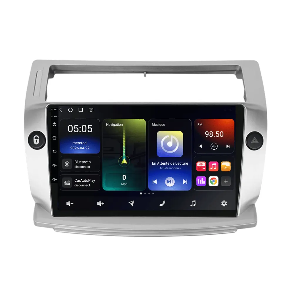 Autoradio Android 9″ pour Citroën C4 (2004–2010) · vue 2