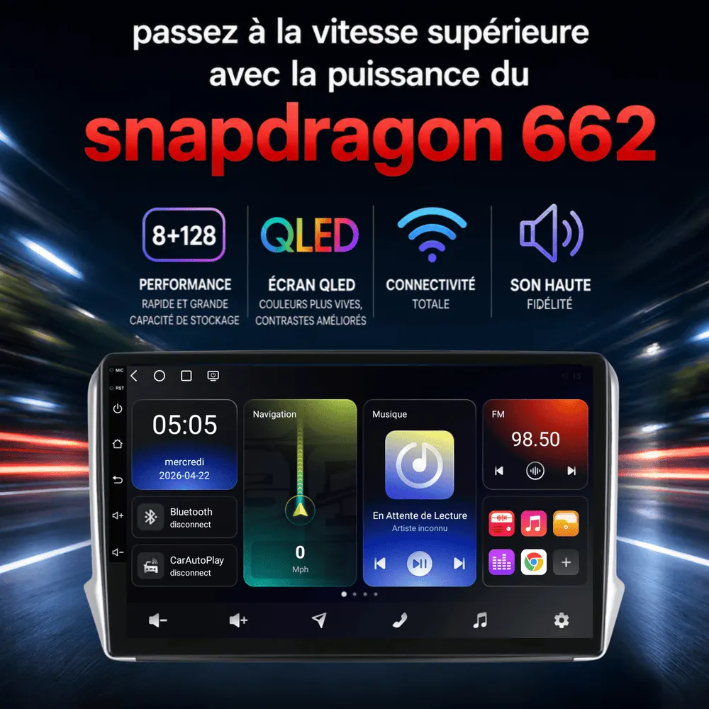 Autoradio Android 10,1″ pour Peugeot 2008