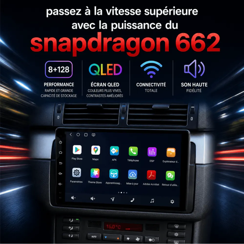 Autoradio Android 9″ pour BMW Série 3 E46