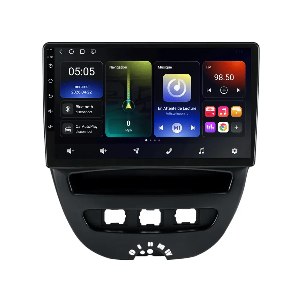 Autoradio Android 10,1″ pour Citroën C1 (2005–2014) · vue 2