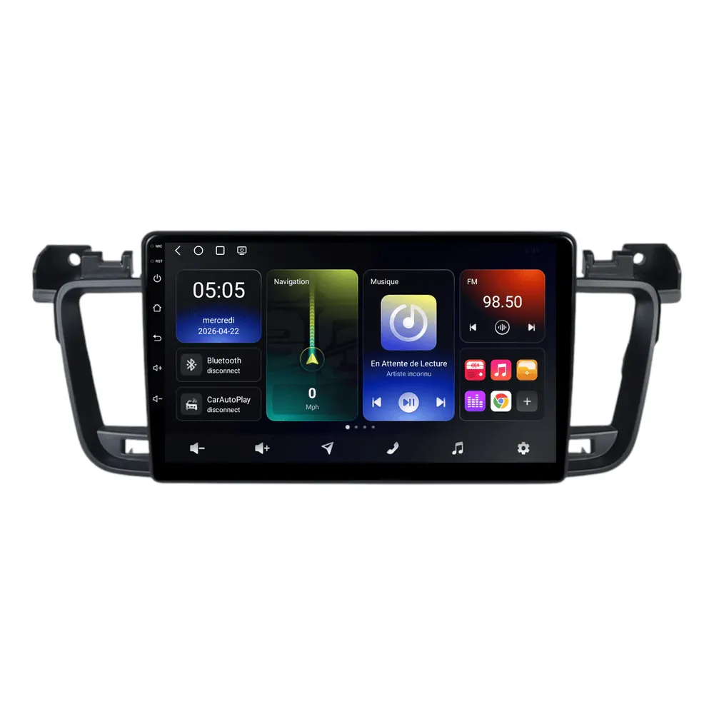 Autoradio Android 9″ pour Peugeot 508 (2011–2018) · vue 2
