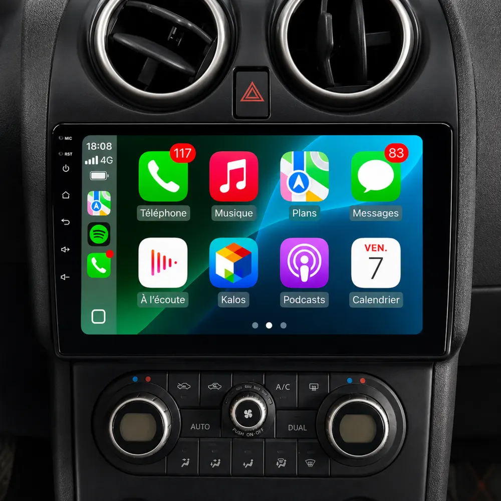 Autoradio Android 9″ pour Nissan Qashqai J10 (2007–2013) · vue 5