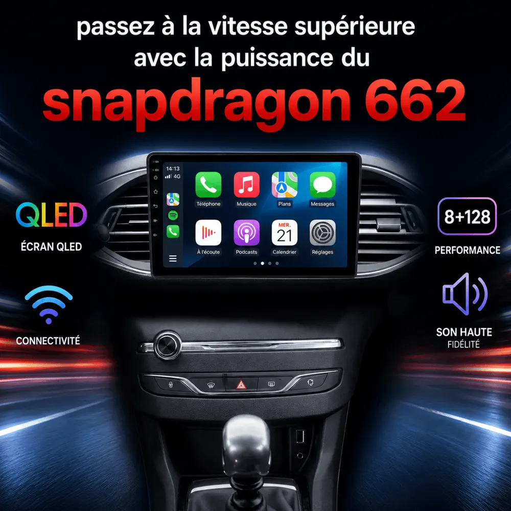 Autoradio Android 9″ pour Peugeot 308 Phase 2