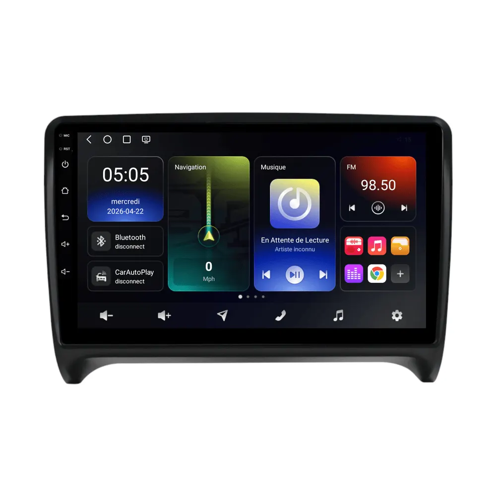 Autoradio Android 9″ pour Audi TT MK2 (2006–2014) · vue 2