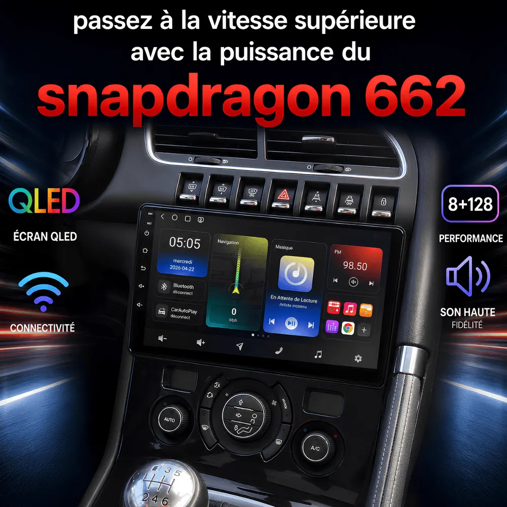 Autoradio Android 9″ pour Peugeot 3008