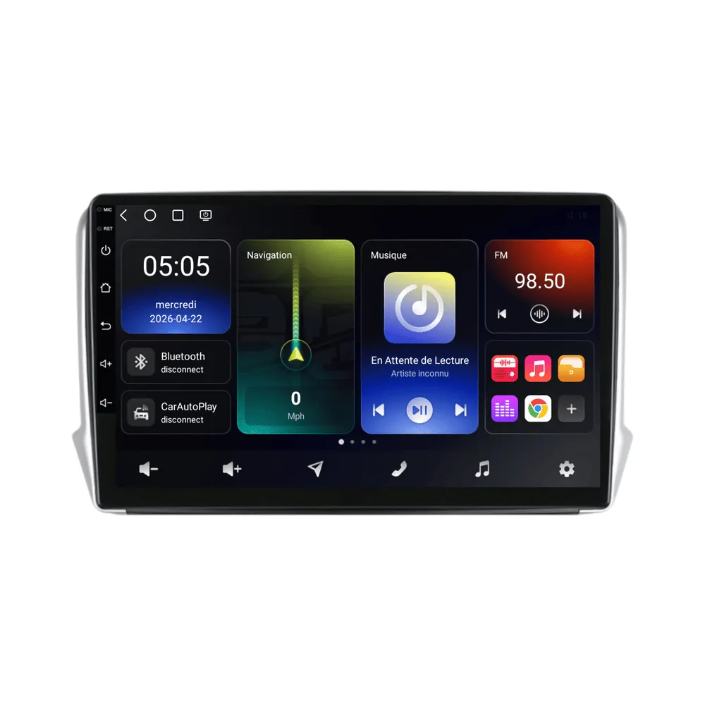 Autoradio Android 10,1″ pour Peugeot 2008 (2013–2019) · vue 2
