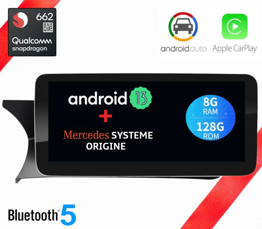 Écran Android 10,25″ pour Mercedes Classe C W204 Phase 2 · NTG 4.5 ET 4.7