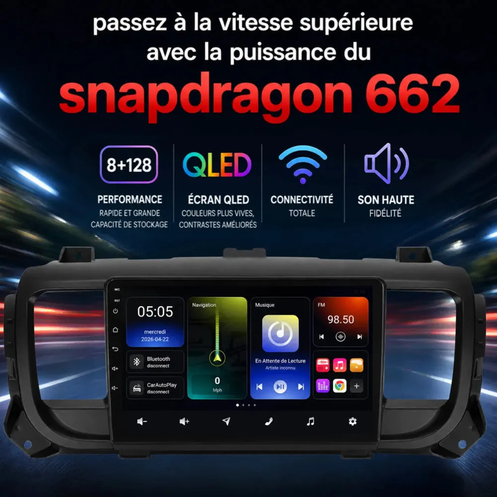 Autoradio Android 9″ pour Citroën Jumpy 3/Combi