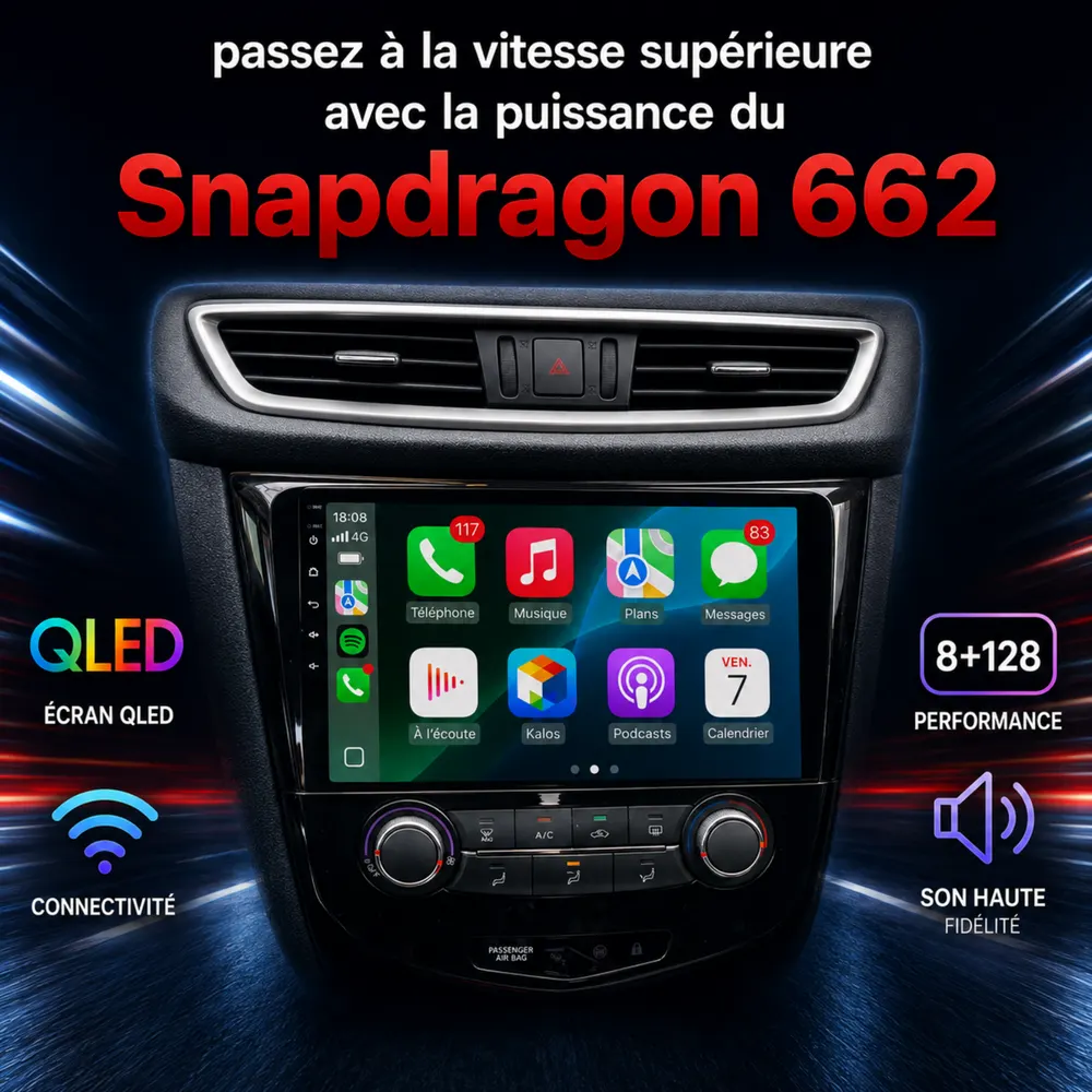 Autoradio Android 10,1″ pour Nissan Qashqai J11