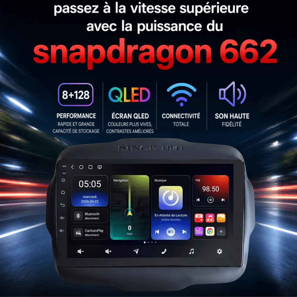 Autoradio Android 9″ pour Jeep Renegade