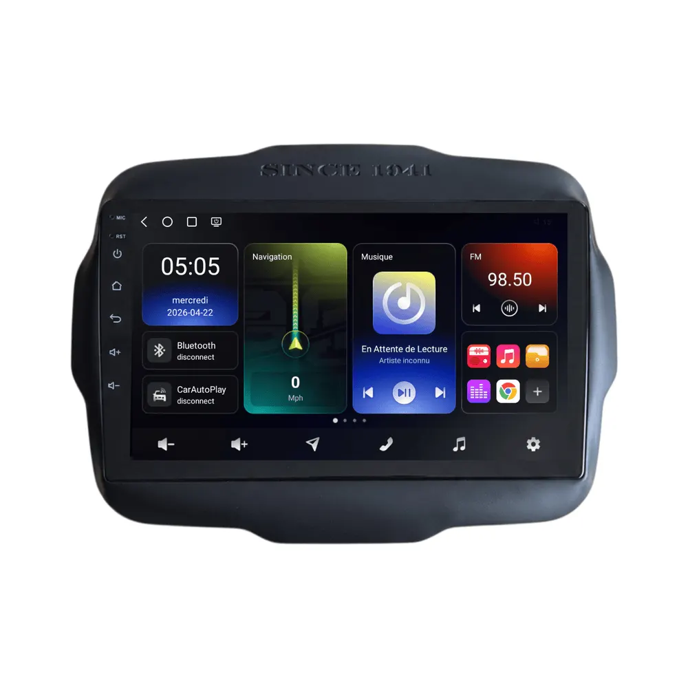 Autoradio Android 9″ pour Jeep Renegade (2014–2022) · vue 2