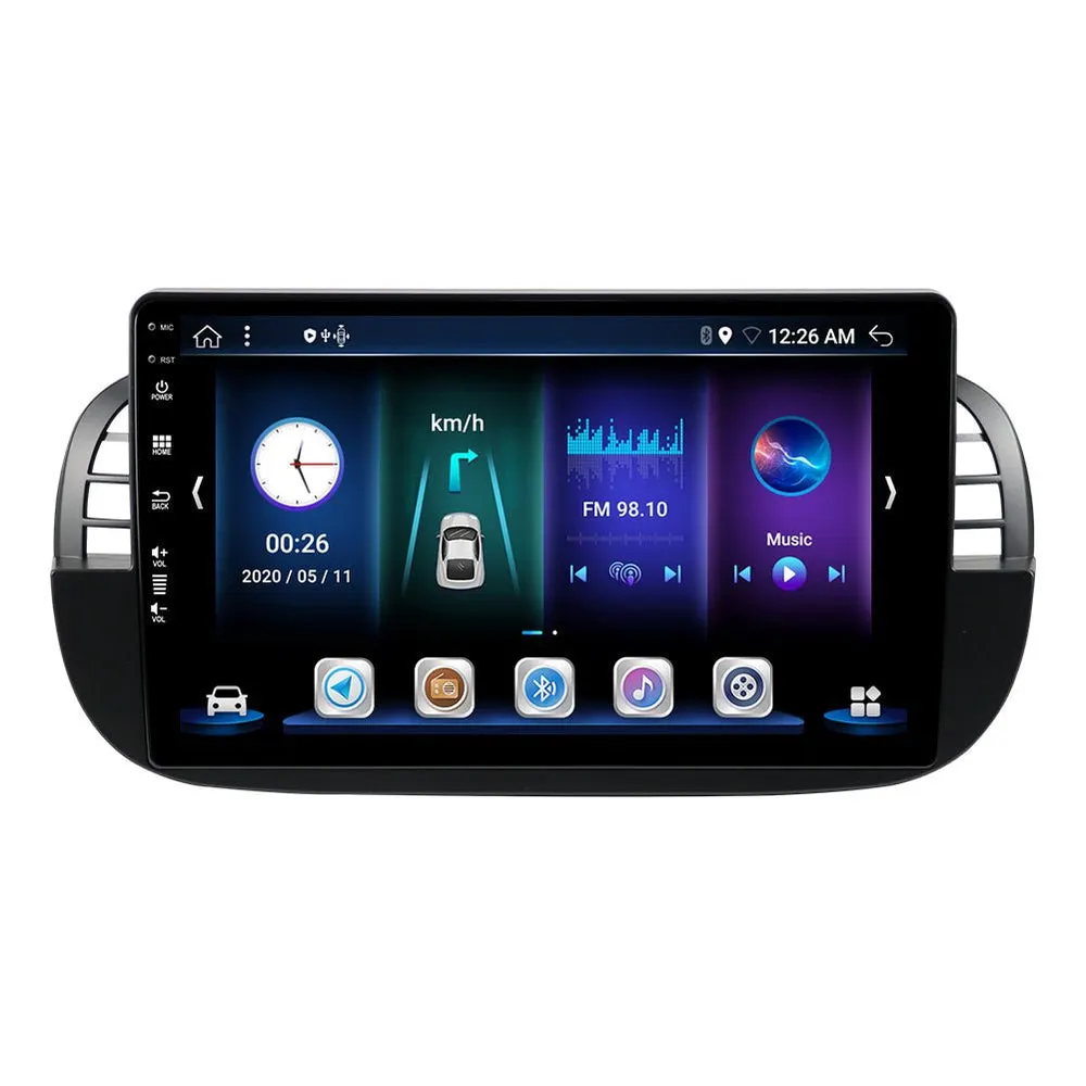 Autoradio Android 9″ pour Fiat 500/500C/Abarth (2007–2015) · vue 2