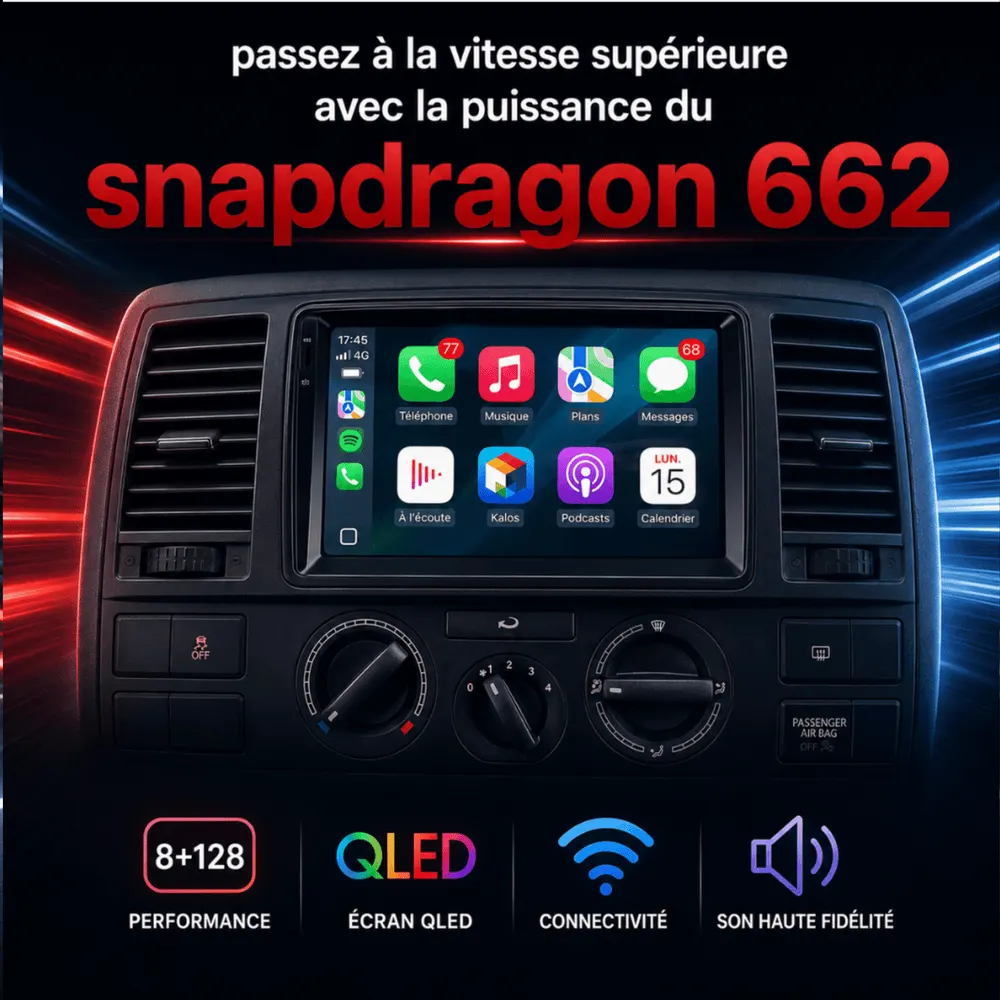 Autoradio Android 9″ pour Volkswagen Multivan/Transporter/Caravelle T5